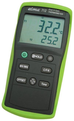 Termometer, differensmätning, Elma 712 Dubbel digital skärm
