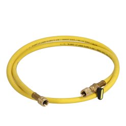 Fyllslang, 150cm, GUL 5/16", med rak kran, 5/16", gummipackning, för R410A/R32