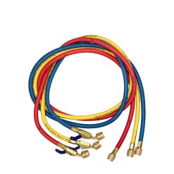 Fyllslangsats, 150cm, m/kran, R410a/R32 G 1/4" x 1/4", R & B 1/4" x 5/16", 3-pack