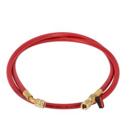 Fyllslang, röd, 1/4" x 5/16", med kran, 150cm, för R410A / R32