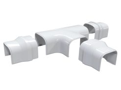 T-stycke, "DT62", 62 x 46mm, kanal, "Optima T", vit, 5-pack