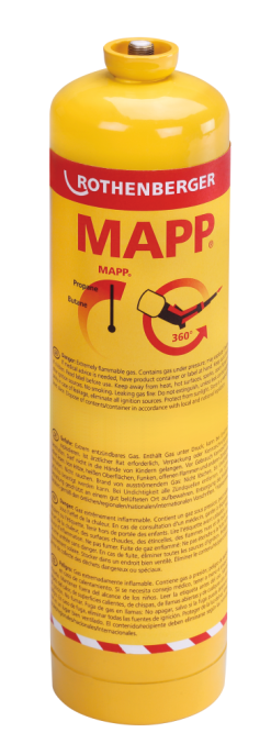 MAPP-gas, "V2", 400g/650ml 7/16" EU, version B, till Rothenberger