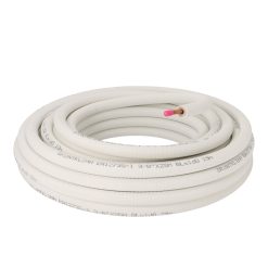 Kopparrör, förisolerade, 3/4" rör i rulle, vit isolering, 25m