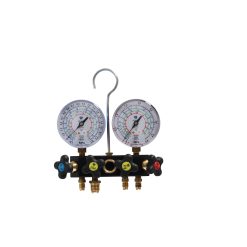 Manometerställ, "Pulsfri", 4-vägs, R600A, R290, R1270 analog manometer