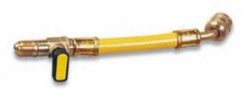 Fyllslang, 15cm, GUL 5/16", med kran rak, 5/16", gummipackning, för R410a, R32