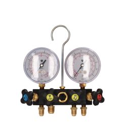 Manometerställ, "Pulsfri", 4-vägs, R410A, R32 analog manometer