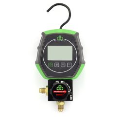 Manometer, "ST-B168DH", med kran, digital, 90 typer köldmedium, upp till A3, 1/4" anslutning