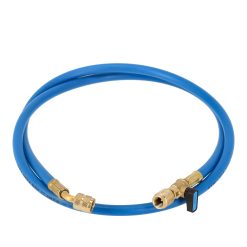 Fyllslang, blå, 1/4" x 5/16", med kran, 150cm, för R410A / R32