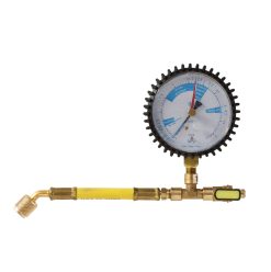 Manometer, med slanganslutning och kran analog manifold, 1/4" anslutningar