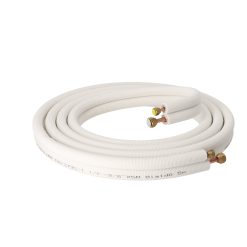 Kopparrör, preisolerade, "Prefix", 3m 1/4" x 3/8", flänsade och med monterade muttrar, vit