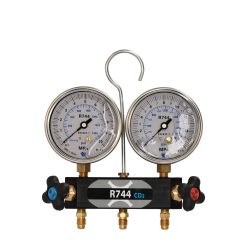 Manometerställ, "CO2", 2-vägs, R744 R744, 3x1/4"SAE anslutning