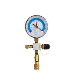 Vakuummätare, 3-vägs, med kran analog manometer, 1/4" F, 3/8" M, 3/8" F