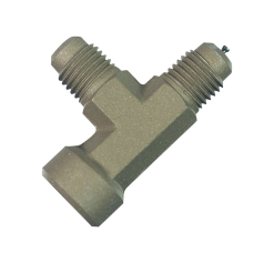 T-koppling, 1/4" SAE F x 1/4" SAE M + 1/4" SAE M, med schrader