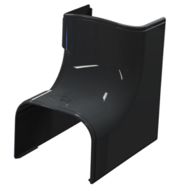 Böj invändig, "CAI75", 75 x 56mm, kanal, "Optima T", svart, 5-pack